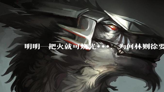 明明一把火就可烧光***，为何林则徐要劳神费力用海水浸泡？